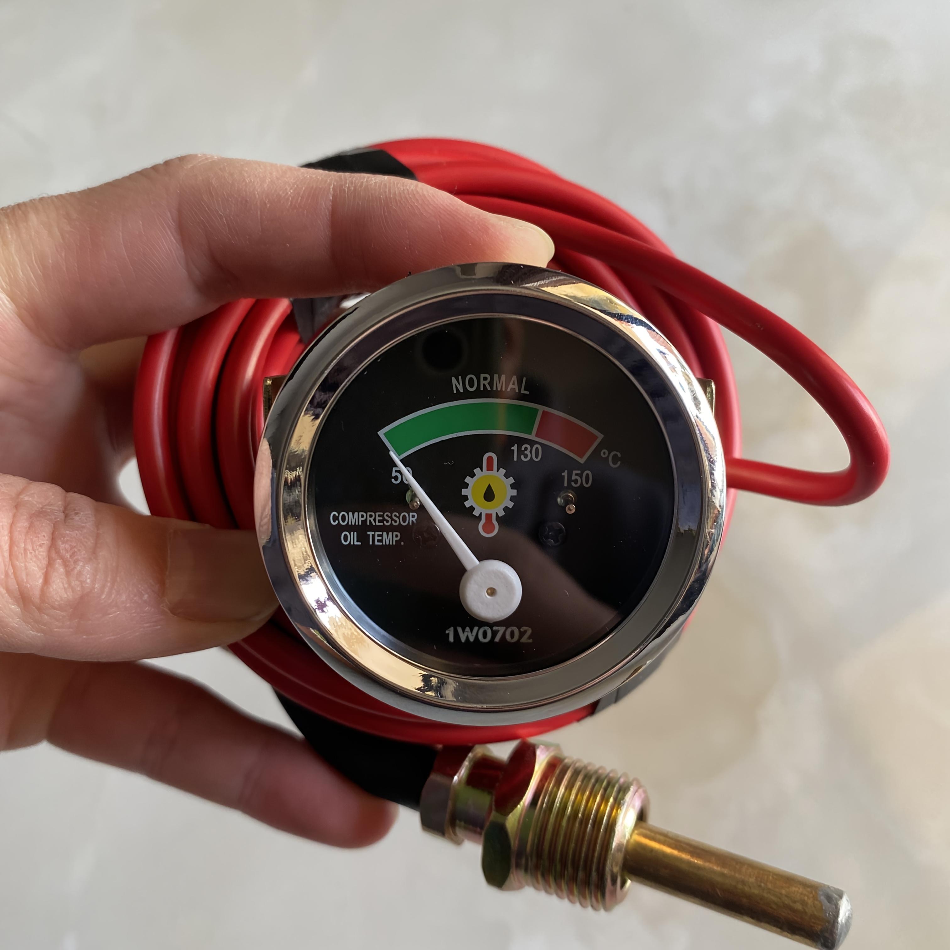 TEMU 2-inch Oil Temperature Gauge With 1/2 Npt Thread, Cable Length: 4.5m, Suitable For Excavators, Agricultural Vehicles, And Engineering Vehicles, Model: 1w0702, Without Battery