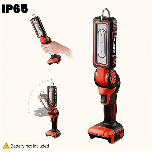 TEMU Cordless Led Work Light For M18 Batteries, Two-stage Adjustable To 1000 , Low Voltage Protection, 90 Degree Rotation Wide Angle Lighting For Workshop, Camping, Outdoors 9(no Batteries)