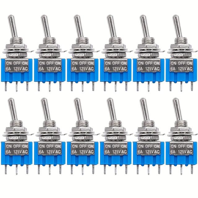 TEMU 12 db Mini Kapcsoló | 2 Tűs 2 Pozíciós BE/KI | 3 Tűs 2 Pozíciós BE/BE | 3 Tűs 3 Pozíciós BE/KI/BE | 6A 125V 3A 250V