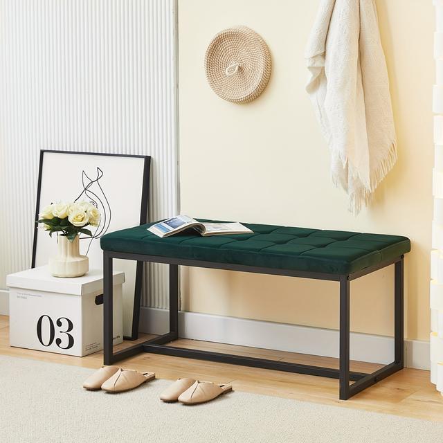 TEMU CLIPOP 1 de comedor tapizado en terciopelo con estructura de metal, ideal para cocina, dormitorio, y pasillo