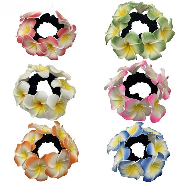 TEMU 6 Bohemian Simulated Flower Hairbands For Beach Vacation Wedding Hair Accessories Daily Party Holiday Gifts