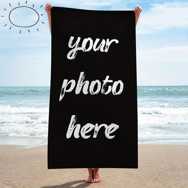 TEMU 1pc Of Beach Towel That Customized With Any Picture - Personalize Your Pattern, Super Absorbent And Quick-drying, Very Suitable For Beach, Swimming, Camping And Travel Essentials, Beach Blanket