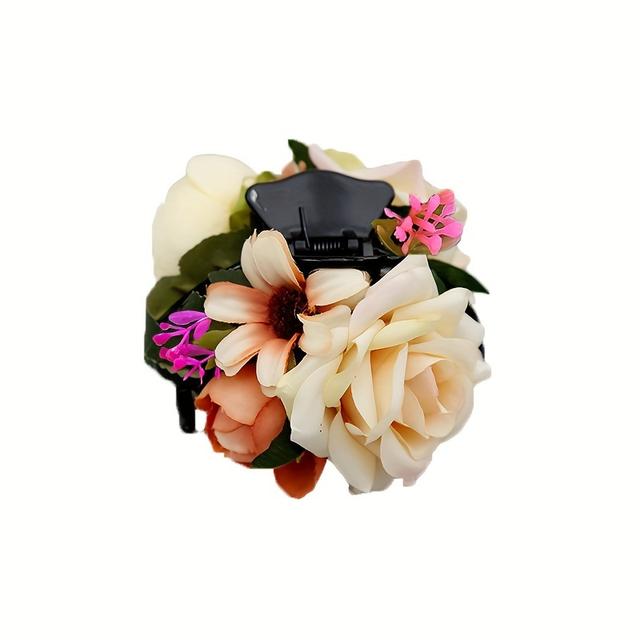 TEMU Pinza para el cabello con rosas de tela de simulación para novias, para peinados de vacaciones