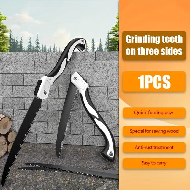 TEMU 1 Multi-functional Folding Saw - An Oversized Portable Woodworking And Pruning Tool, Suitable For Outdoor Gardening, Pvc Pipe Cutting And Branch Pruning
