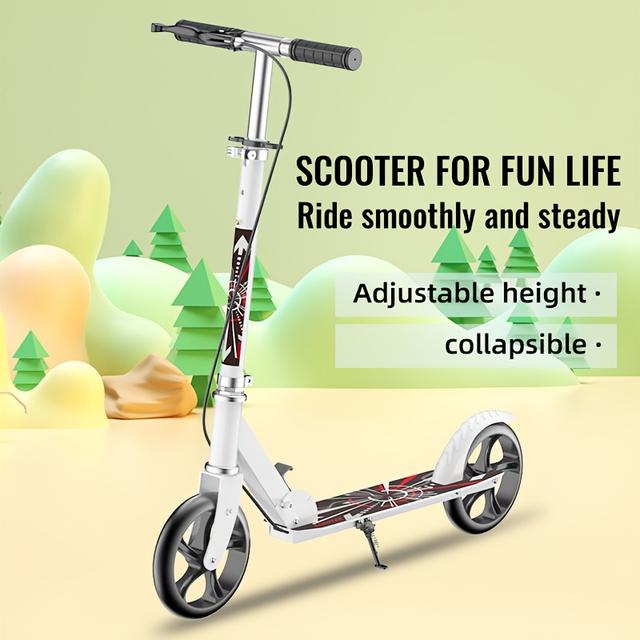 TEMU Adult With Double Wheels, Foldable Design, Ideal For City Commuting (manual, Non-electric)
