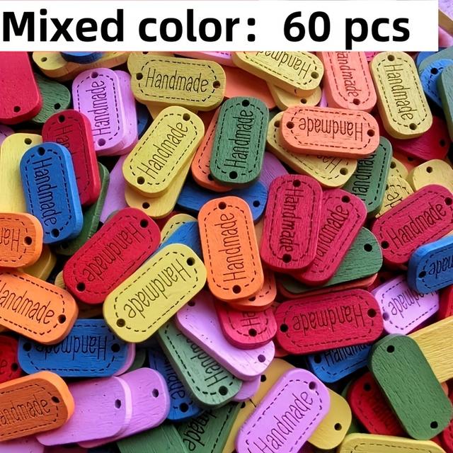 TEMU 60/100 Stk. Handgefertigte Holzknöpfe für Scrapbooking, Nähzubehör DIY Knöpfe für Kleidung, Knöpfe für Bastelarbeiten, Ovaler 2-Loch-Knopf