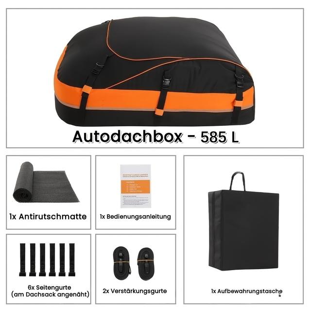 TEMU 585-liter Car Rooftop Box, Foldable Car Roof Bag With Anti-slip Mat, 6 Door Hooks, And Carrying Bag, 1000d Rooftop Luggage Storage Box, Suitable For Sedans, , And Suvs