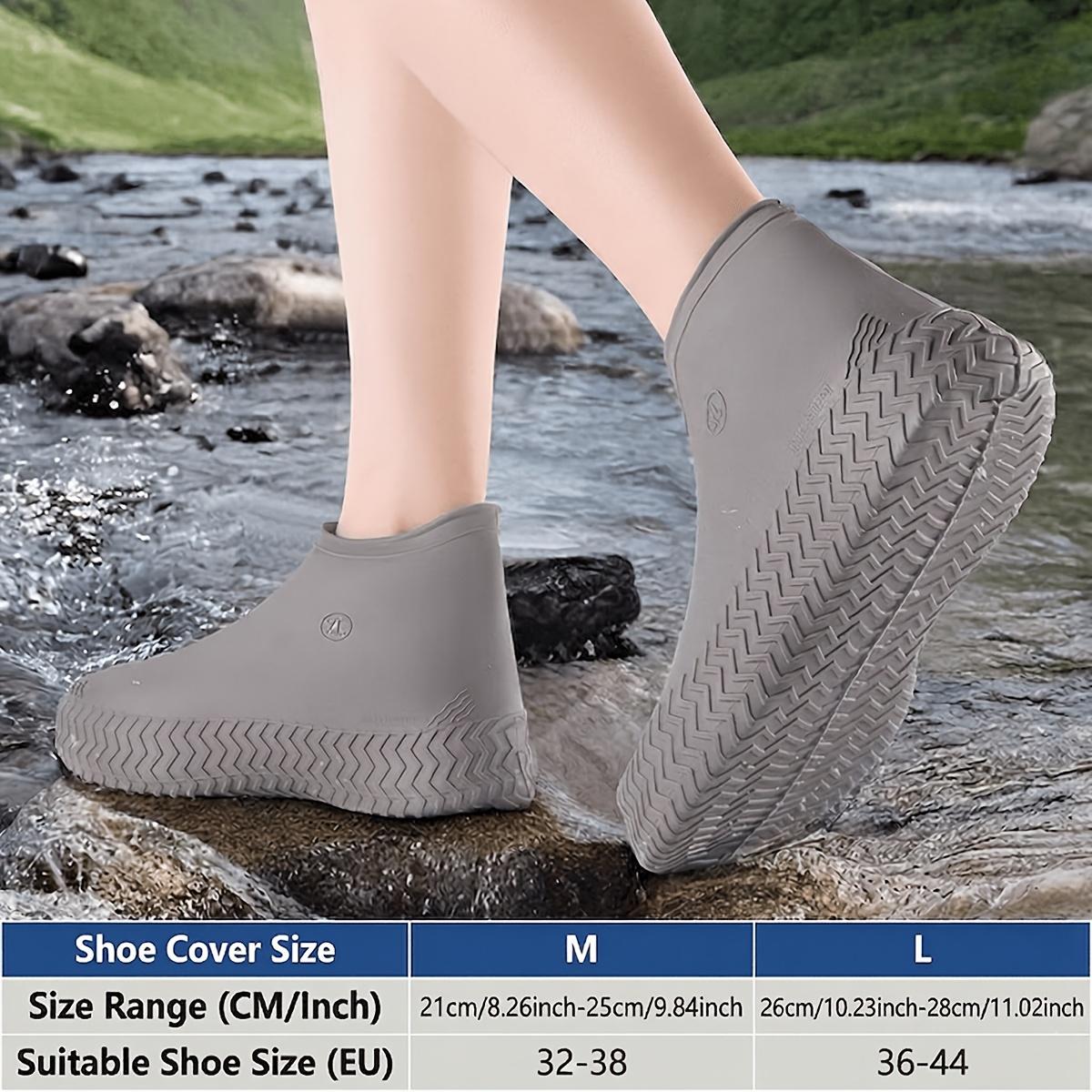 TEMU Cubrezapatos impermeables engrosados para uso en exteriores, aptos tanto para hombres como para mujeres, ideales para estudiantes, reutilizables y portátiles para días de lluvia