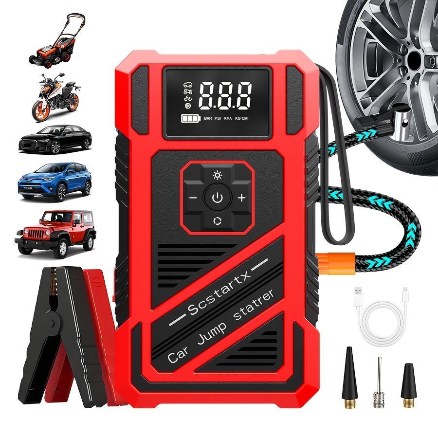 TEMU Portable Car Emergency Supply With Inflation Pump - Suitable For 12v Vehicles With 12v Battery Booster, Equipped With 150 Psi Tire Inflation Pump, Led Lights Pressure Display, Car Parts Tools