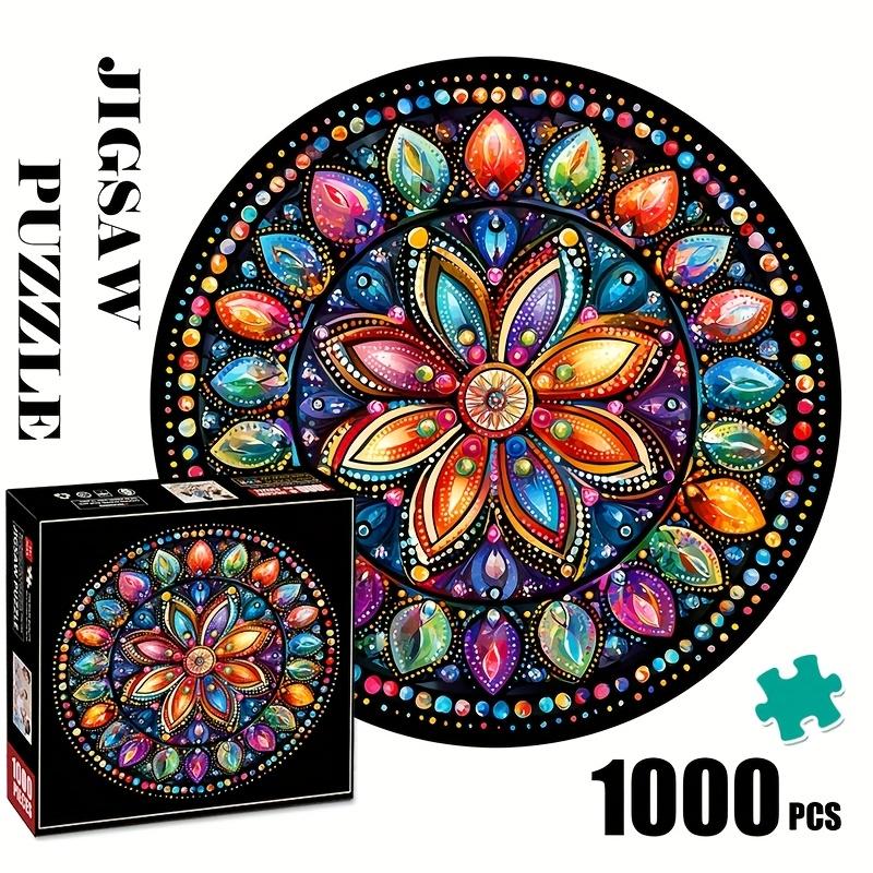 TEMU 1000pcs Gem Mandala - Large, Colorful Game For & Family Fun | Diy Brain Teaser Challenge | Gift, Jigsaw Puzzles For