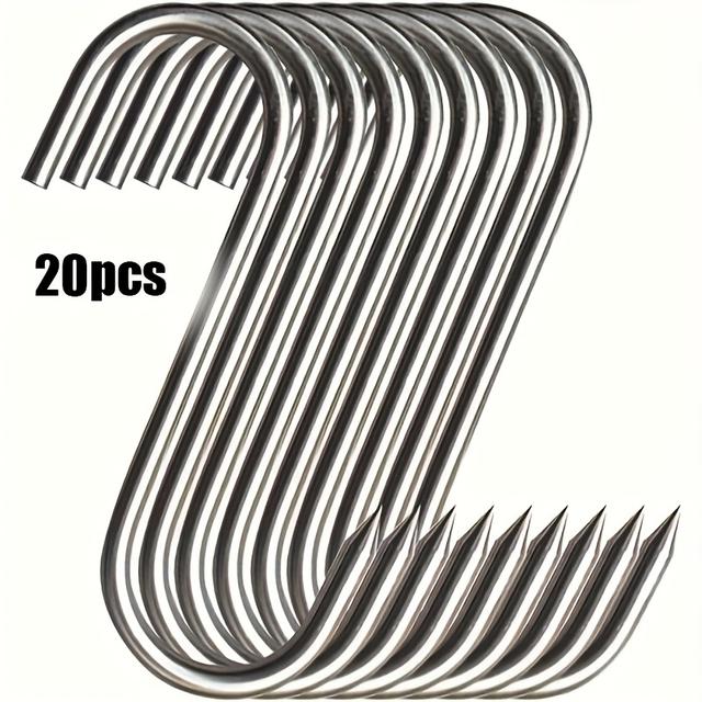 TEMU 20pcs Of Large 18 Cm / 7.08 Inches - Modern Wall-mounted Hooks, , Suitable For Hanging Polished Surfaces