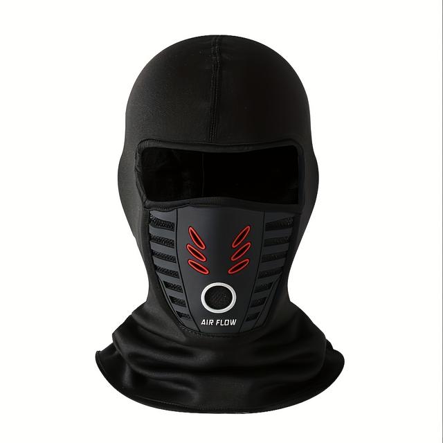 TEMU Fleece-lined Face Mask For Cycling, Suitable For All , Motorcycle Mask
