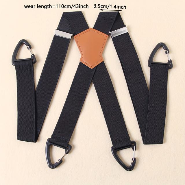 TEMU Justerbara X-formade elastiska hängslen för män i olika färger, med kraftiga krokar för avslappnad sportanvändning