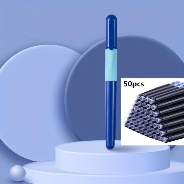 TEMU 50 Ink Cartridges And 1 Pen Set Fountain Pen Daily Work Writing Holiday Gift School Student Stationery Supplies Pen Office Gift Pen