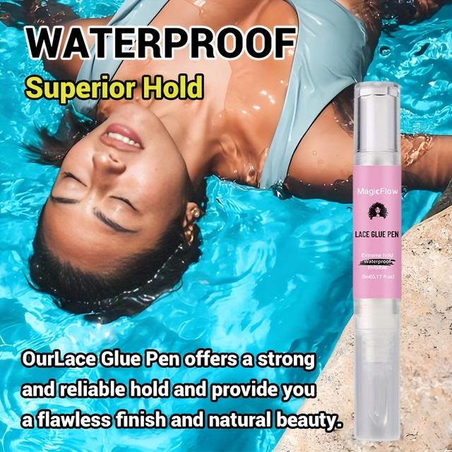 TEMU Magicflow 5ml/0.17fl.oz Waterproof Lace Glue Pen For Wigs - Extreme Hold, Invisible, Quick Dry, , Easy Removal Adhesive