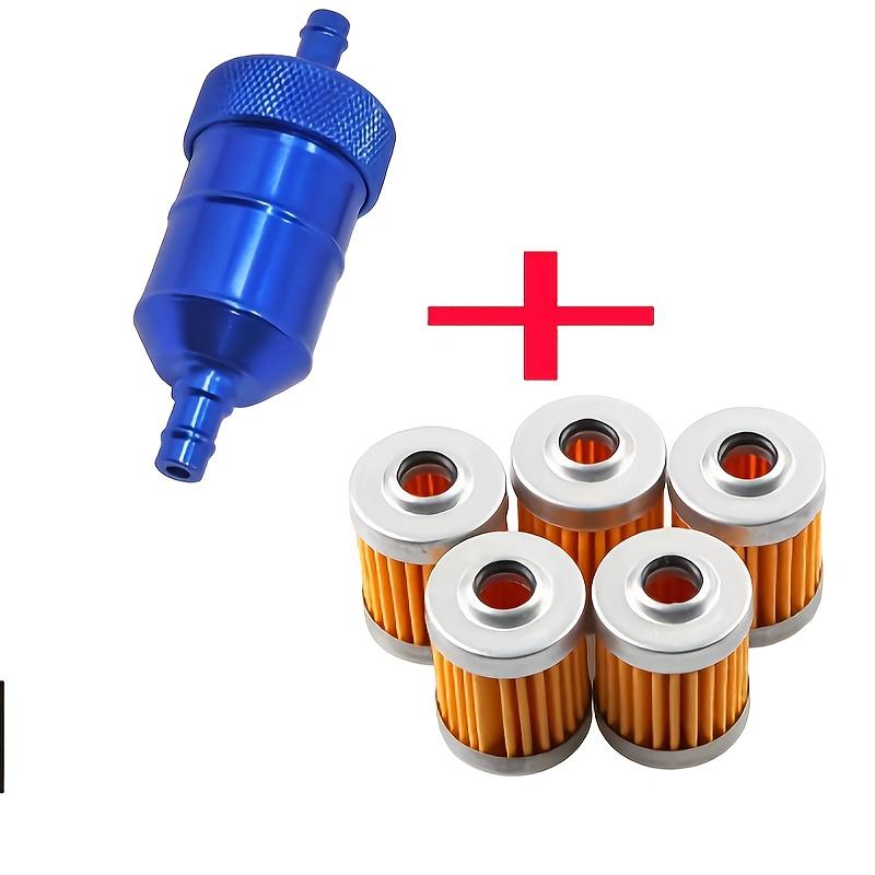 TEMU 5pcs Reusable Washable Fuel Filter Element+cnc Alloy Filter For Dirt Bike Atv Buggy Motorcycle Scooter
