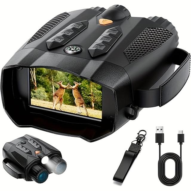 TEMU Inskam 4k Hd Night Vision Binoculars With 3" Display, With Flashlight, Wildlife Observation & Farm Security, Maximum Support For 512gb Memory Card (card Not Included), Clearly Night