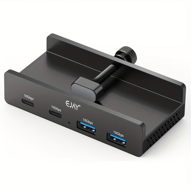 TEMU Mounted Usb3.2 , 4ports 10gbps Usb Clamp On Desk/monitor/stands Etc, For Laptop,pc