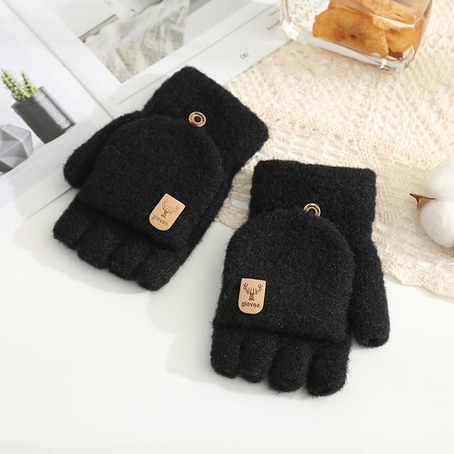 TEMU Rękawiczki do Jazdy na Rowerze, Pisania, Etykietowania, Rękawiczki z Rogami Jelenia, Magiczne Rękawiczki z Podwójnym Zastosowaniem i Klapką, Jesień i z Pluszową Wyściółką, Proste i Wygodne