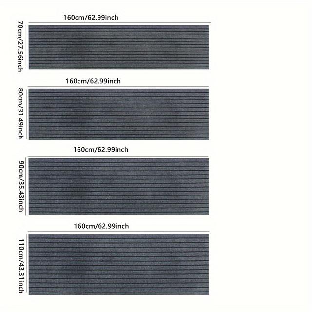 TEMU A Single Piece Of Large Gray Striped Carpet (70 * 160 ''/80 * 160 ''/90 * 160 ''/110 * 160 '') Suitable For , , Living Areas, And Kitchens, Featuring Anti-slip And , Easy To Care For