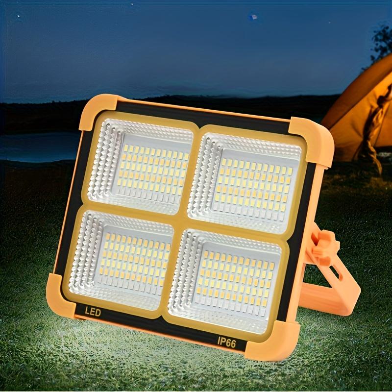 TEMU Portable Led Solar Rechargeable Work Light With Magnetic Stand, Ip66 Waterproof, 4 Modes, Usb Rechargeable, For Mechanic, Camping, Fishing