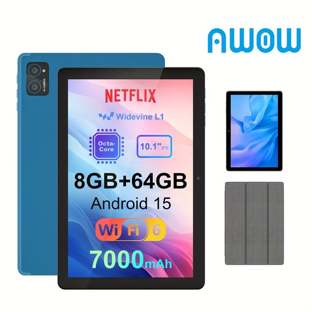 TEMU Tablet Featuring A 10.1-inch Ips Hd Display, Awow Android 15 Os, With A Resolution Of 1280x800 And A Blue Light Filter To Eye . Equipped With An Octa-core Processor, 8gb Of , Tablet, Pad