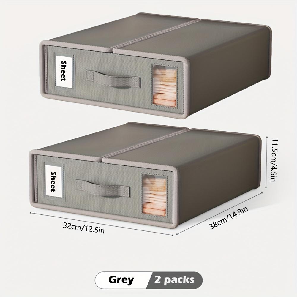 TEMU 2er-Set Oxford-Stoff Aufbewahrungsboxen für Bettwäsche - Faltbar, Staubdichter Organizer für Laken, Steppdecken & Decken - /Grau