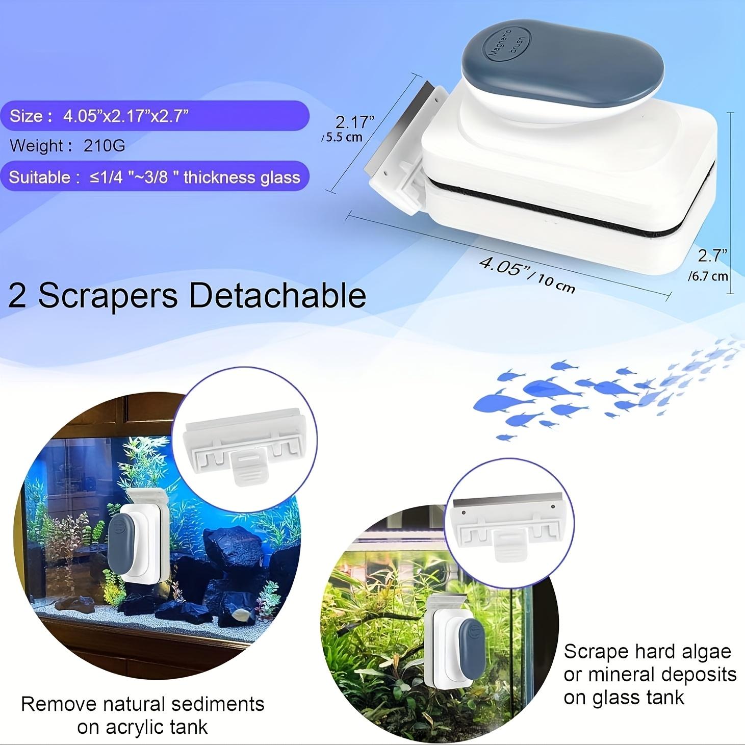 TEMU Starker magnetischer Reinigungsbürste für Aquarien, Glasalgenmagnet-Reinigungsgerät für Fischtanks mit Schwimmendem Reiniger und 2 Abnehmbaren Schabern