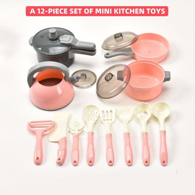 TEMU 12pcs Kitchen Set For Girls – Authentic Cooking Toys Including Kettle, Pots, Pans & Utensils | Great Educational Gift For Children, Ideal For Christmas, Birthdays & Holiday Gifts