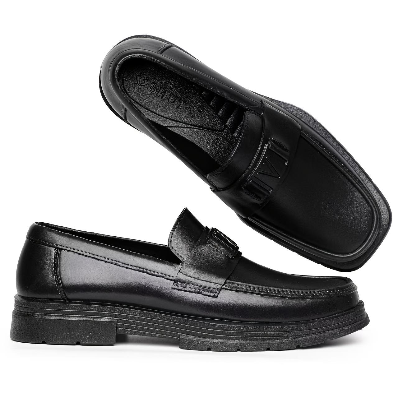 TEMU Men's Casual Loafers Made Of Genuine, Featuring A Breathable And Soft Surface, Trendy Korean Design, Versatile For Various Occasions, And Perfect For Business Or Relaxed Settings