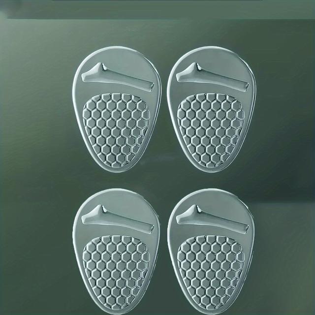 TEMU 4pcs Honeycomb Self-adhesive Anti-slip Insoles - Shock-absorbing Cushion Pads For High Heels, Sandals & Casual Shoes, Durable & Comfortable