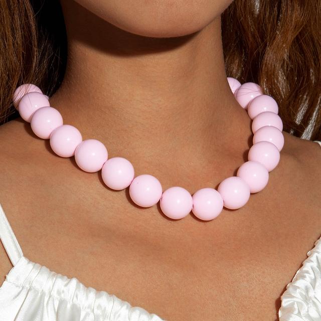 TEMU 1 db, Divatos és elegáns 1,8 cm-es többszínű kézzel gyöngyözött nyaklánc, temperamentumos kerek gyöngy ékszer nőknek, ajándék barátoknak bankettekre, partikra és összejövetelekre
