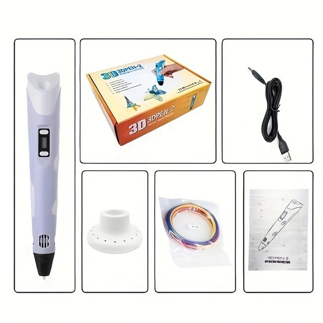 TEMU 3d Printing Pen Digital Intelligent Diy Lcd Screen Pla Printing Pen Set Arts Craft Drawing Doodle Educational Gifts
