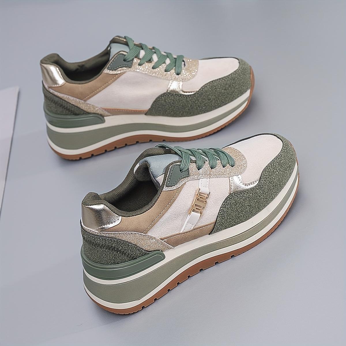 TEMU Zapatillas Ligeras para Mujer de Todas con Amortiguación Neutral - con y Estabilidad, Zapatillas a Rayas para Correr, Gimnasio - y Parte Superior de PVC Acolchado ()