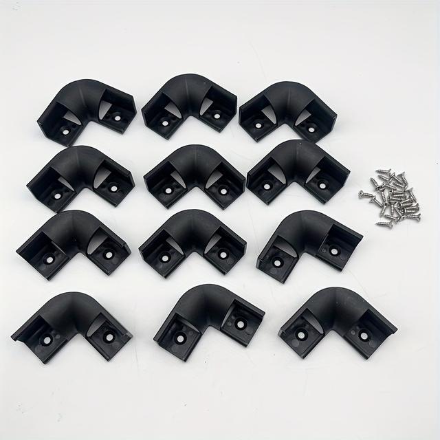 TEMU 12 Conectores de esquina para perfiles de aluminio, de U, ángulos de V de 90 y , modelos 1616 y 1707, conectores de plástico y negro, tornillos