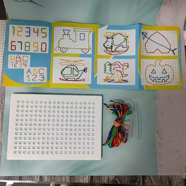 TEMU Diy Sewing Boards, Thread Boards, Art Kits With Colorful Ropes, And Weaving Drawing Boards For Threading And Painting