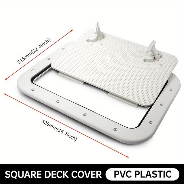 TEMU Square Deck Cover, Hatch, Inspection Hatch, Handhole Inspection Cover, Abs Plastic, Yacht, , Rv, Kayak Accessories