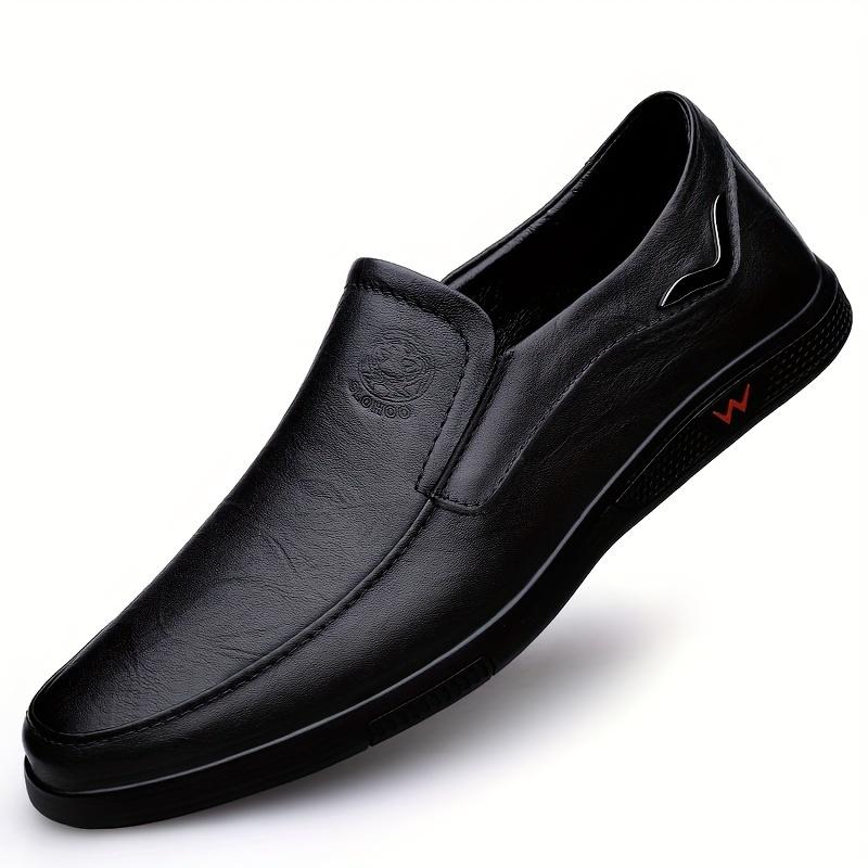 TEMU CLOHOO Marke, Zwei-Lagen-Rindsleder, Gummisohle, Herren Business Casual Kunstlederschuhe für den , Weiche Sohle und weiche Oberfläche, Bequeme Herrenschuhe für den