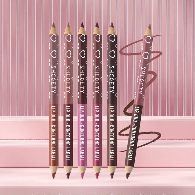 TEMU 6pcs Daily Use Double-ended Lip Liner, Long-lasting, , Easy To Apply, Dark Matte Color, Non-transferable, Precise Line Drawing Pencil