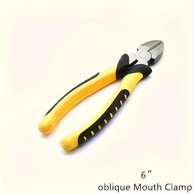 TEMU 6-inch Heavy-duty Pliers With Mouth Clamp For Cutting, Stripping, And Gripping - Steel Construction