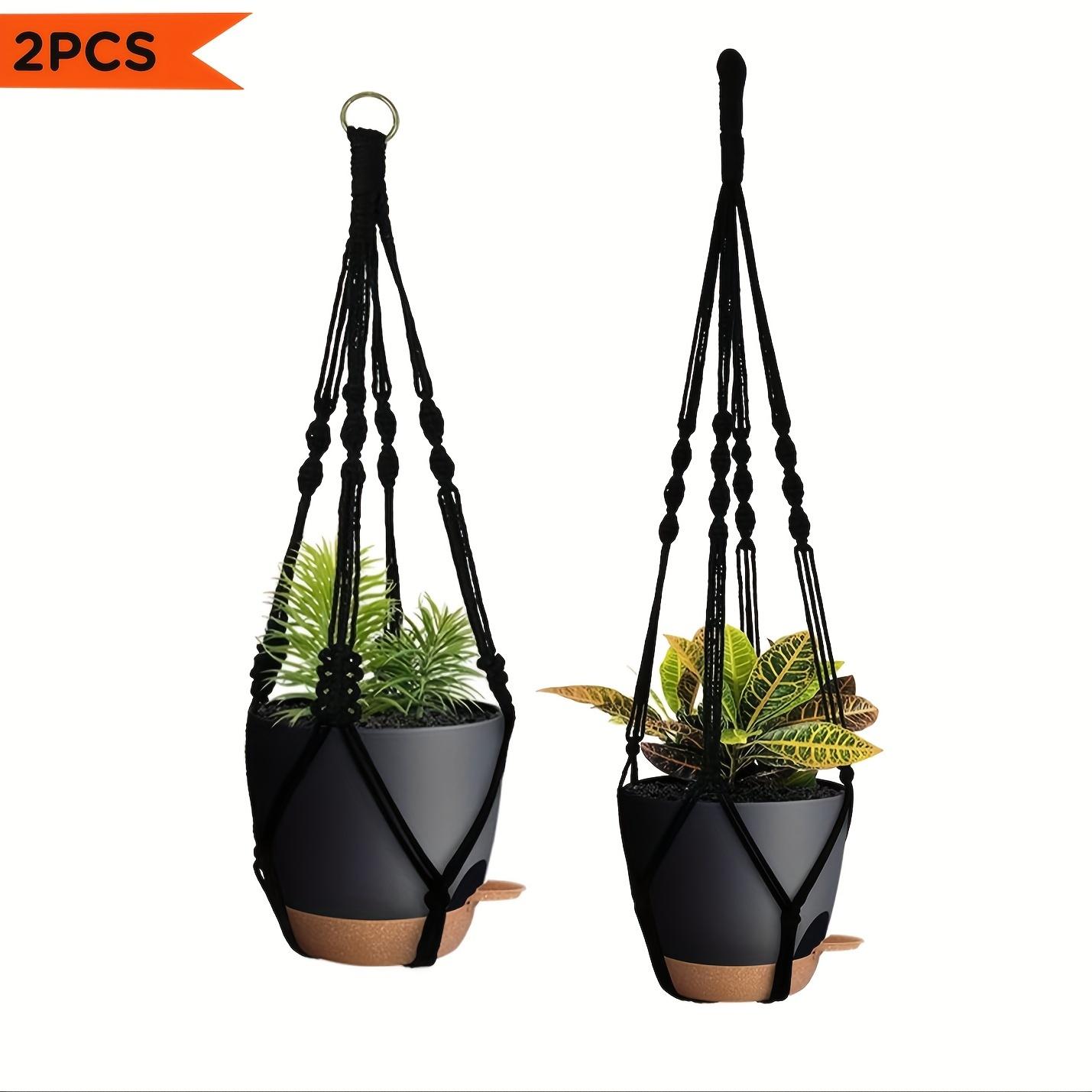 TEMU 2 Pack Self Watering Hanging Planters Macrame Plant Hangers, 2 Different Size Hanging Baskets, Plant Hanger With Hooks For Garden Home Decor