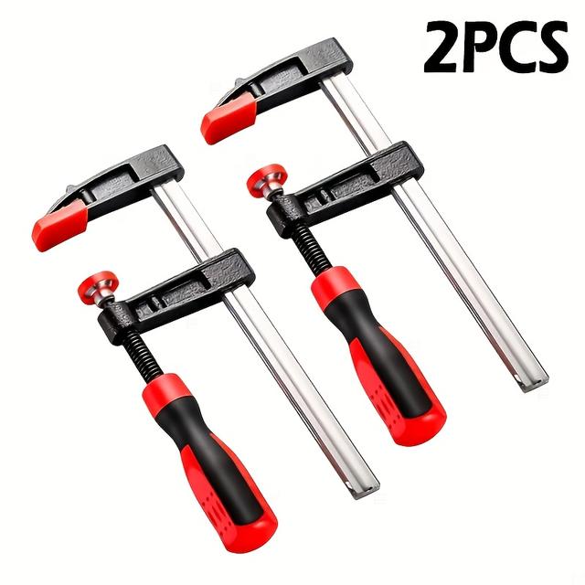 TEMU Keraform 1pc 2pcs Adjustable Clamps - Heavy-duty Quick-release F-clamps For Woodworking, 3-inch Throat Depth, 500 Lb Load Capacity, Workbench Clamps, Durable Construction, Ergonomic Handles.