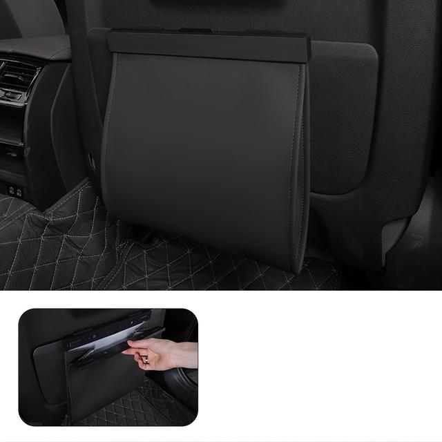 TEMU 1pc Of Car Faux Leather Trash , Hanging Magnetic Storage , Easy-to-carry Car Storage , Interior Cleaning And Storage Accessory