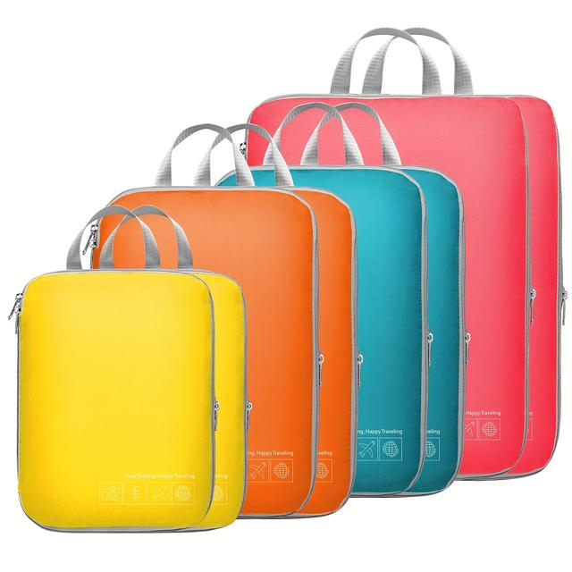 TEMU 8pcs Travel Organizer Set With Compression Bags (2s+4m+2l)