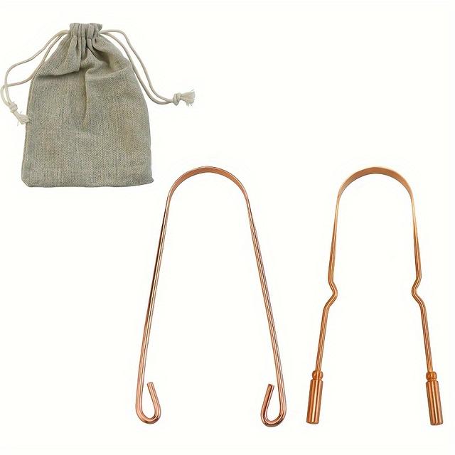 TEMU 2st Koppar Tungskrapor - Skonsam Munvård för Fräsch Andedräkt, Lättanvänd Tungrengörare