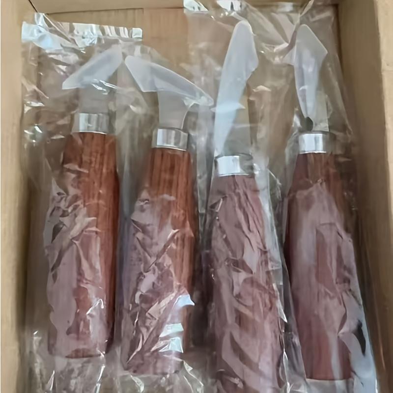 TEMU Walnut Handle Carving Knife, Professional Woodworking Carving Knife, Diy Wood Cutting Knife, Curved Knife, Handmade Wood Carving, Digging Spoon, Complete Set Of Tools For Wood Carving