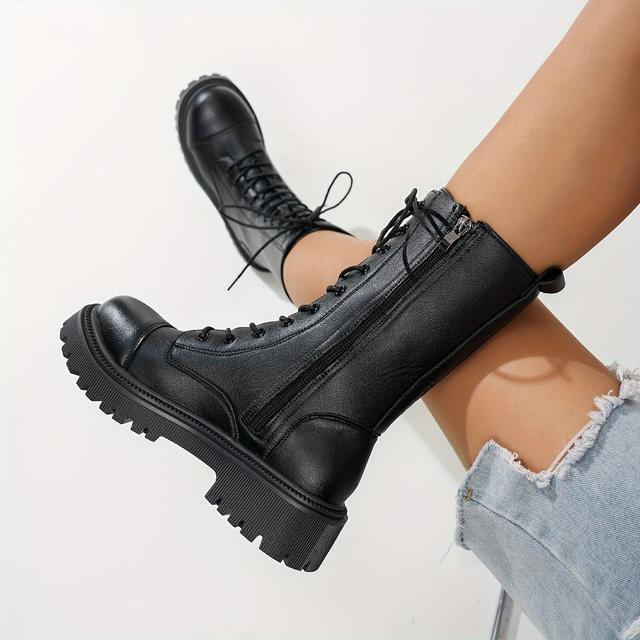 TEMU Thick-soled Mid-calf Hiking Boots For Women, Women Shoes