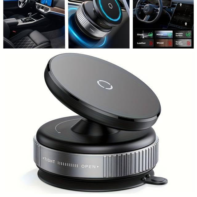 TEMU 1pc Adjustable Suction Cup Phone Holder Compatible For All Smartphones - Car, Gym, Mirror & With Adhesive Base, Compatible With & Devices