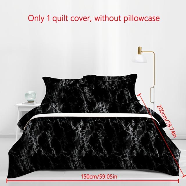 TEMU Modern Print Duvet Cover - Soft Brushed Polyester, Zip Closure, Machine Washable - Bedroom & (duvet Insert Not Included)
