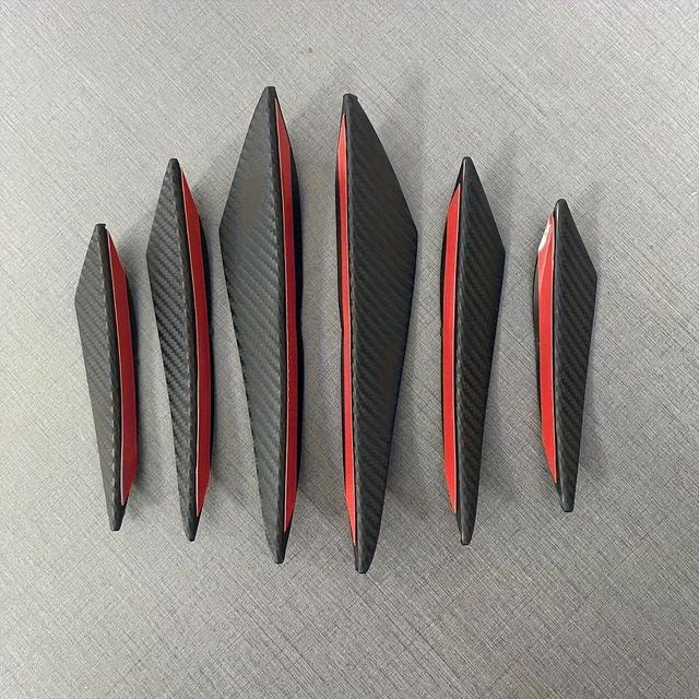 TEMU 6pcs Front Bumper Lip Decoration Diffuser Splitter Fins Body Spoiler